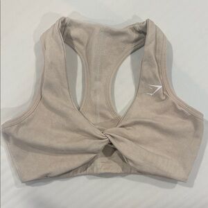 Gymshark Twist Front Beige Sports Bra